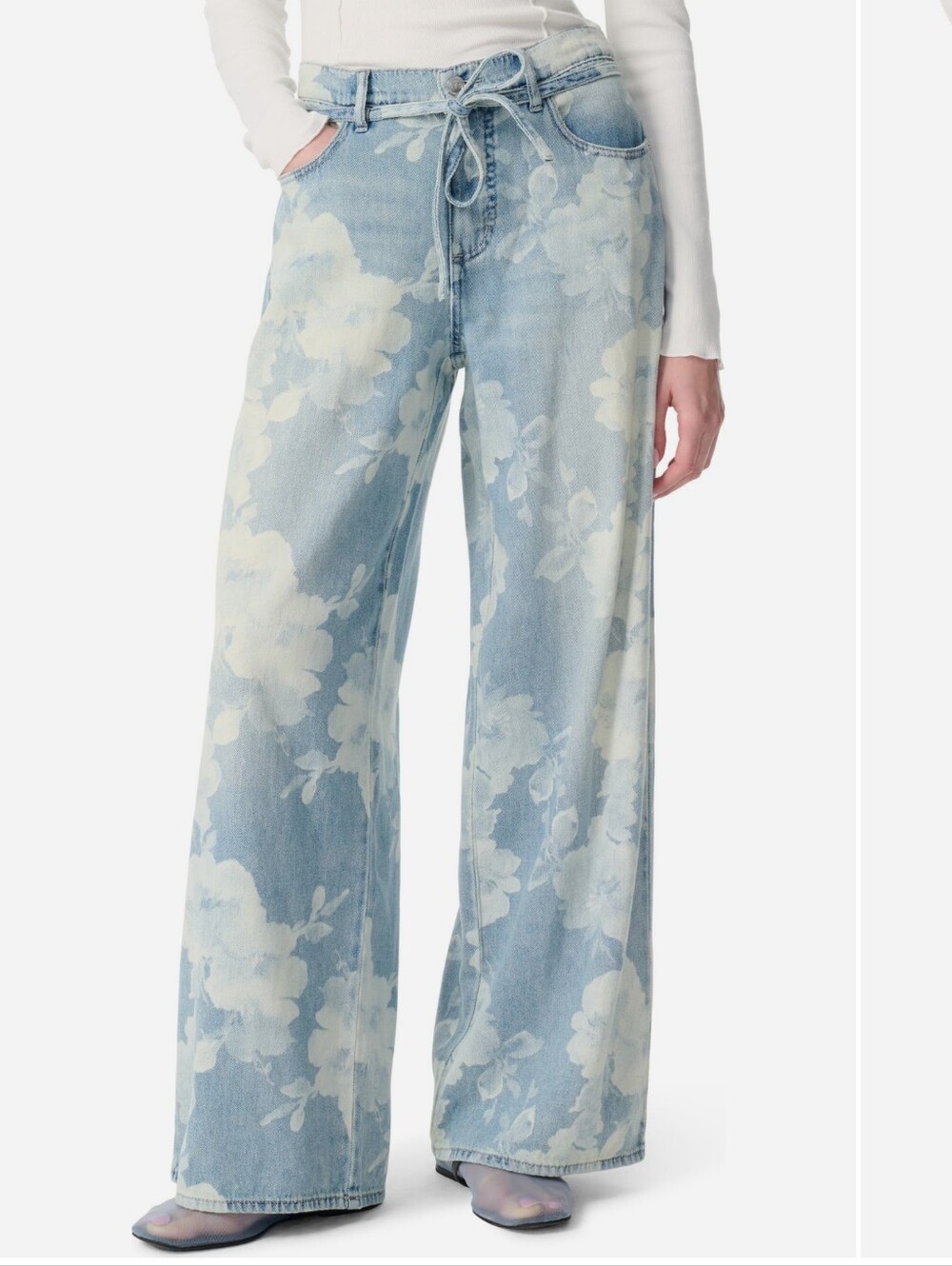 Robert Rodriguez Jeans High Rise Slouchy Wide Leg Rose Bouquet Faded Wash 29 NWT - Picture 3 of 13